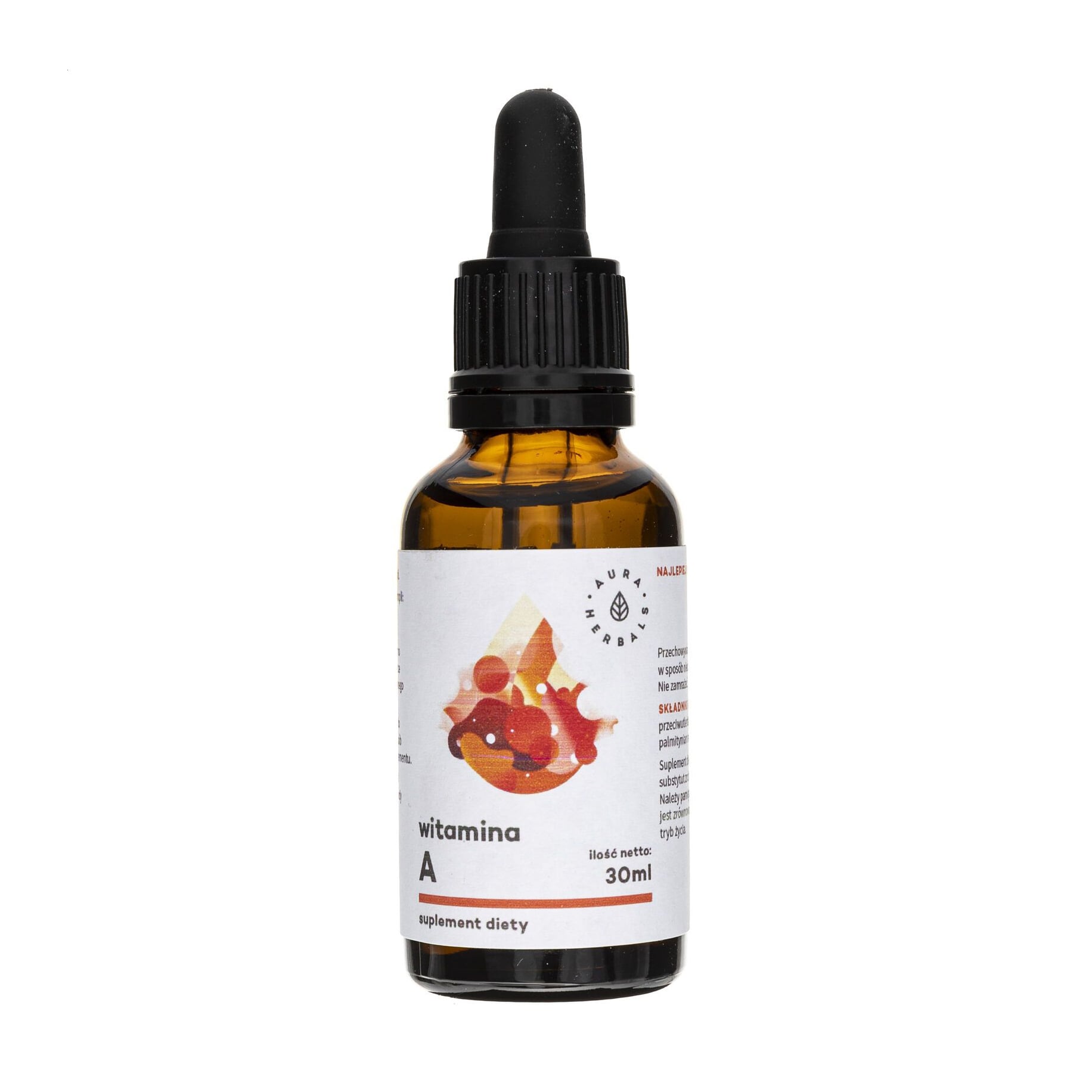 Вітамін А Aura Herbals Vitamin A 800 мкг у краплях, 30 мл